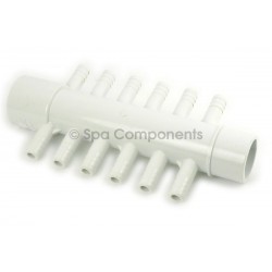 Air manifold : 1" S x 1" Spigot x (12) 3/8" RB Barbs