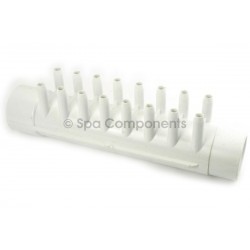 Air manifold : 1-1/2" S x 1-1/2" spigot  x16 3/8" RB barbs