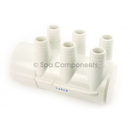 Water Manifold : 2" SOC x DEAD END X (6) 3/4" RB