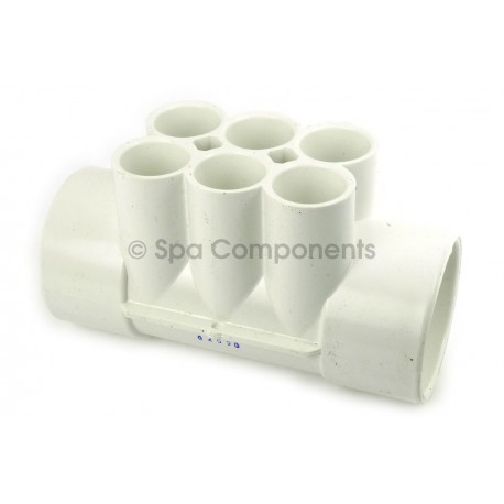 Water Manifold : 2" SOC x 2" SOC X (6) 3/4" SOC PORTS