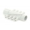 Air manifold : 1" S x 1" Spigot x (8) 3/8" RB Barbs