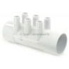 Water Manifold : 2" SOC x 2" SOC X (6) 3/4" RIBBED BARBS