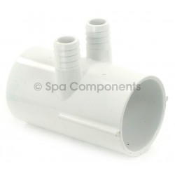 Water Manifold : 2" SOC x 2" SOC X (2) 3/4" RIBBED BARBS