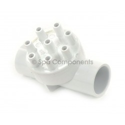 Air manifold : 1" S x 1" S x (8) 3/8" RB Barbs