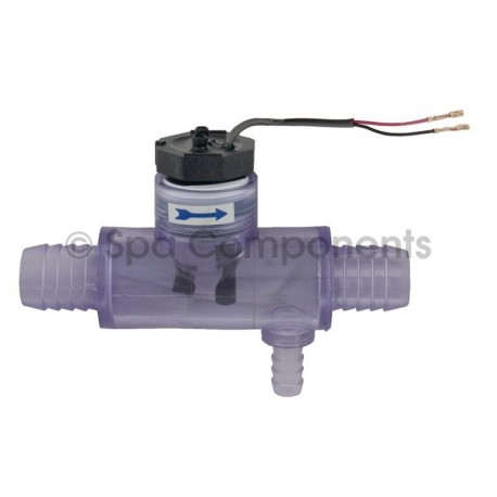 Flow switch with transparent 3 piece Tee