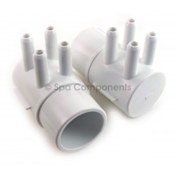 Air manifold : 1” Spg x (4) 3/8” x Dead end
