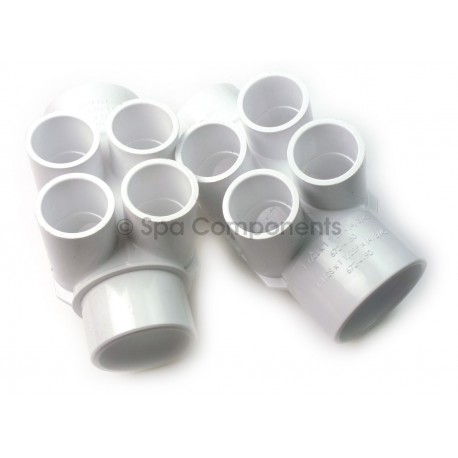 WATER MANIFOLD : 1-1/2" SPG X 1-1/2" SOC X (4) 3/4" SOC PORTS