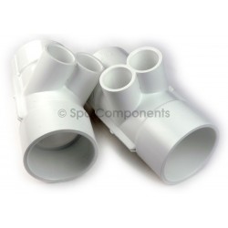 WATER MANIFOLD : 2" SOC X 2" SOC X (2) 3/4" SOCKET PORTS