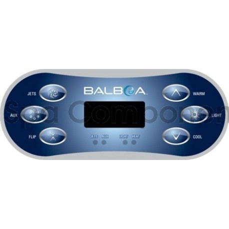 Revolution control panel - Jets, Aux, Flip, Warm, Light, Cool
