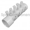 Water Manifold : 2" SOC x 2" SOC X (12) 3/4" RIBBED BARBS